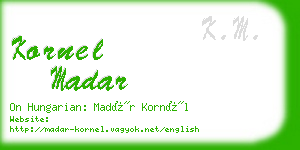 kornel madar business card